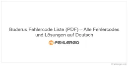 Buderus Fehlercode Liste (PDF) – Alle Fehlercodes und Lösungen auf Deutsch