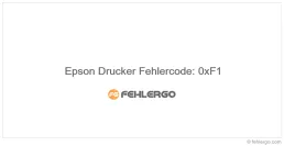 Epson Drucker Fehlercode: 0xF1
