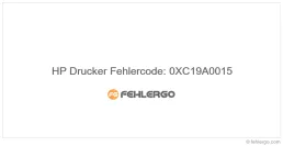 HP Drucker Fehlercode: 0XC19A0015