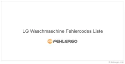 LG Waschmaschine Fehlercodes Liste
