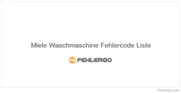 Miele Waschmaschine Fehlercode Liste