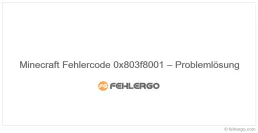 Minecraft Fehlercode 0x803f8001 – Problemlösung