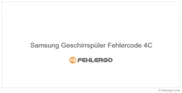 Samsung Geschirrspüler Fehlercode 4C