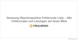 Samsung Waschmaschine Fehlercode Liste – Alle Fehlercodes und Lösungen auf einen Blick
