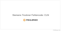 Siemens Trockner Fehlercode: CLN